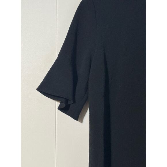 Ann Taylor LOFT Black Shift Dress with Ruffle Short Sleeves Size 10 - Picture 7 of 8